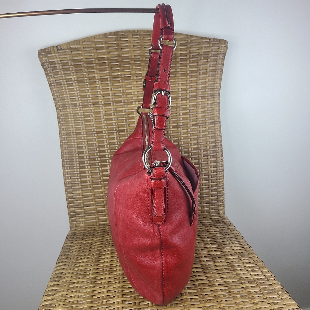 Coach Red Leather Shoulder Bag - Picture 6 of 16